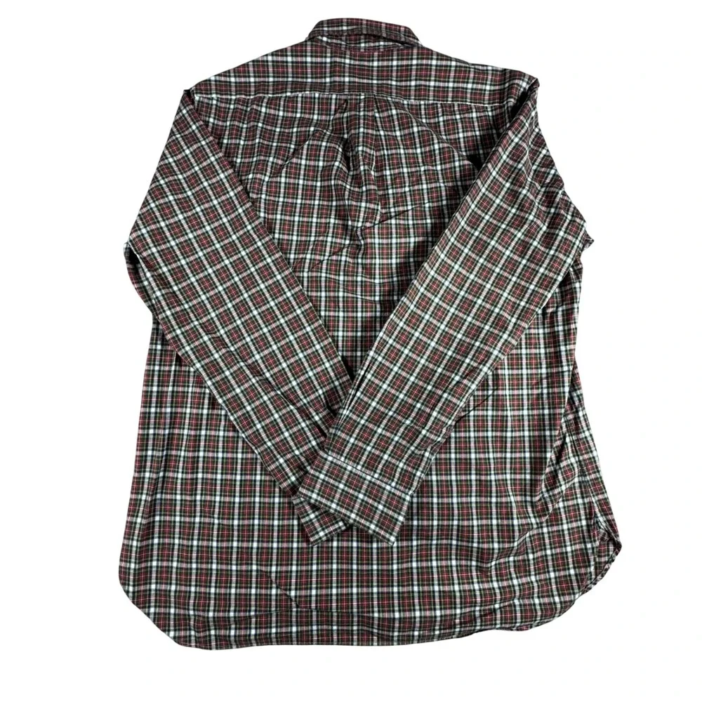 Polo Ralph Lauren Button Down Shirt Mens 16 41 Red Green Plaid Cotton L/S